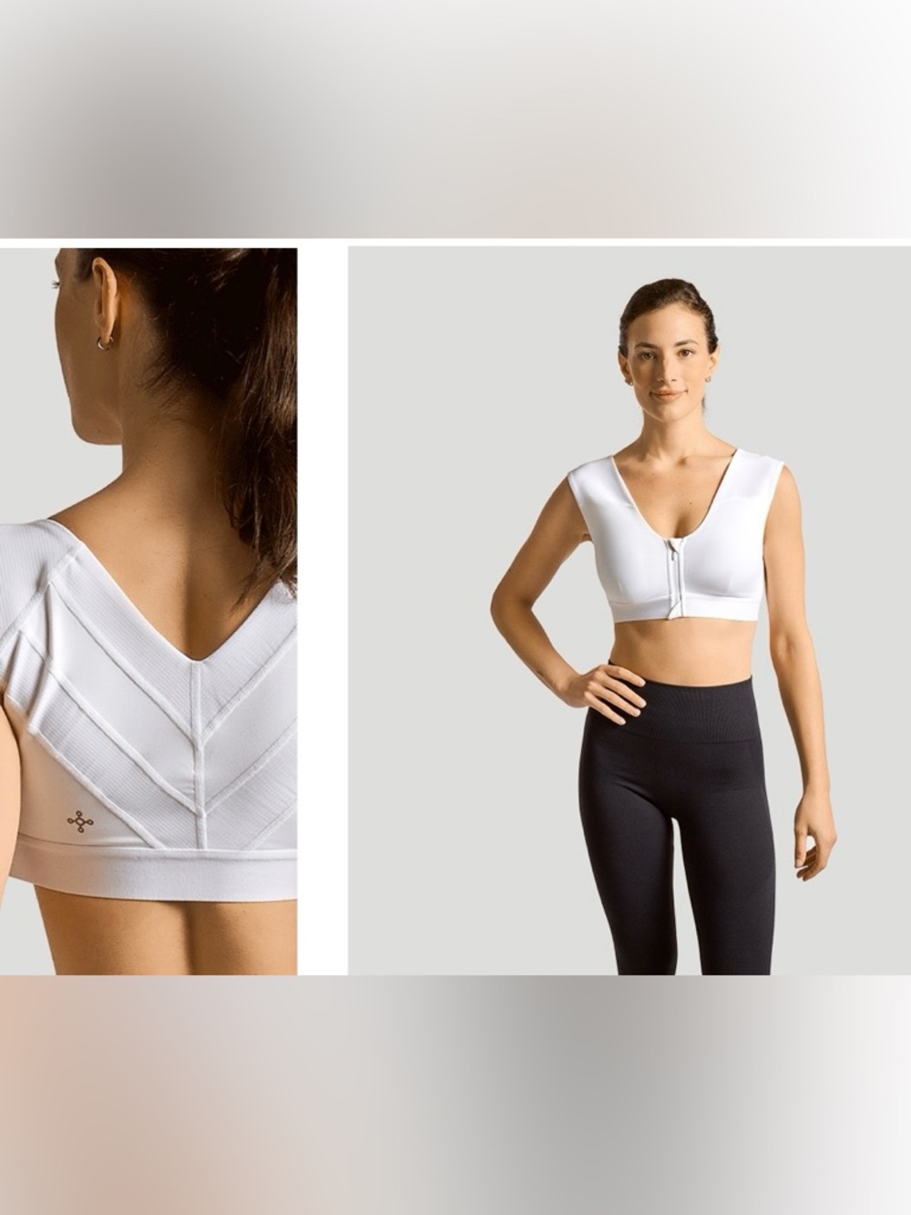 Tommy Copper Zip Up Shoulder Support Bra